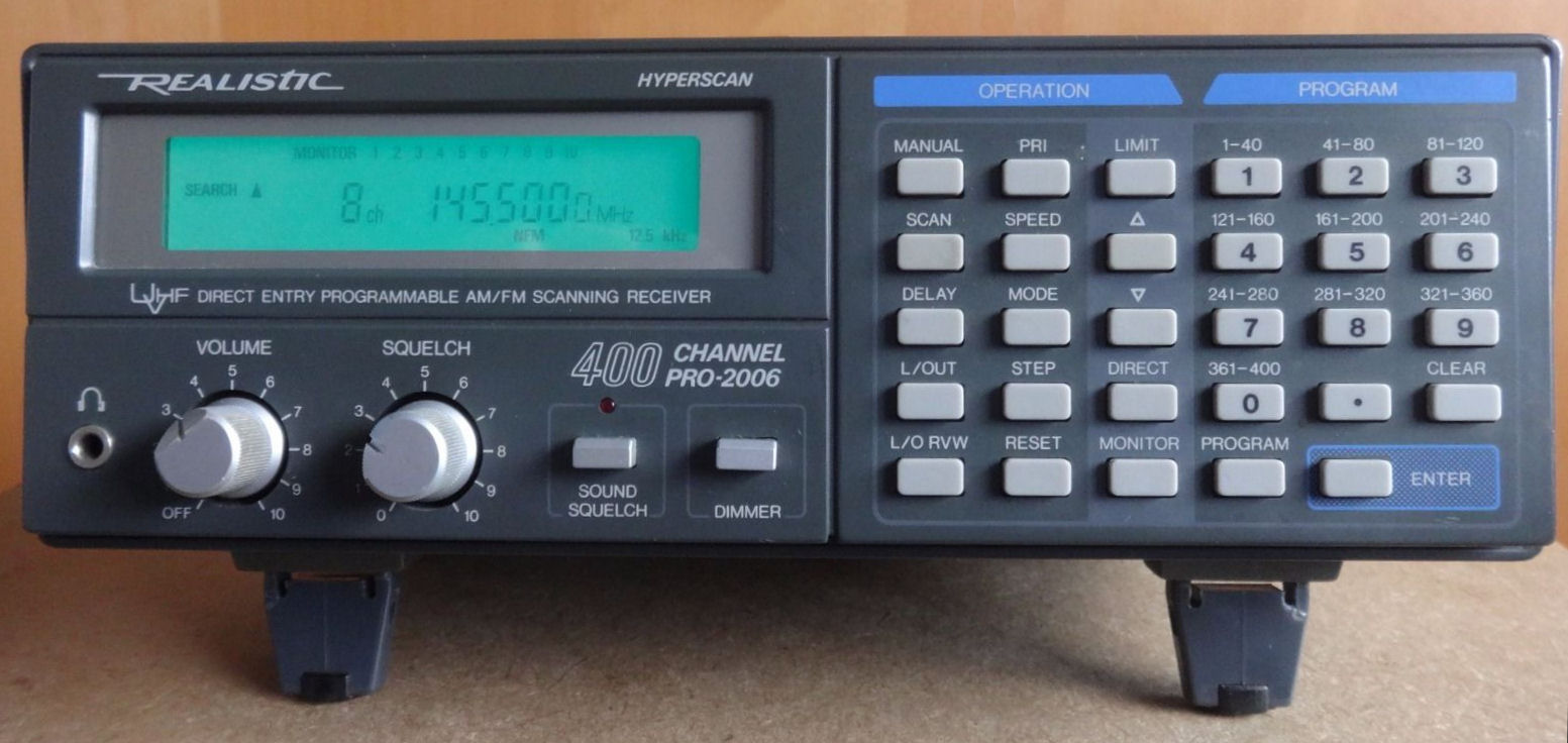 КВ/УКВ-сканер (приёмник) RadioShack / Realistic Pro-2006. Характеристики. Краткий обзор.